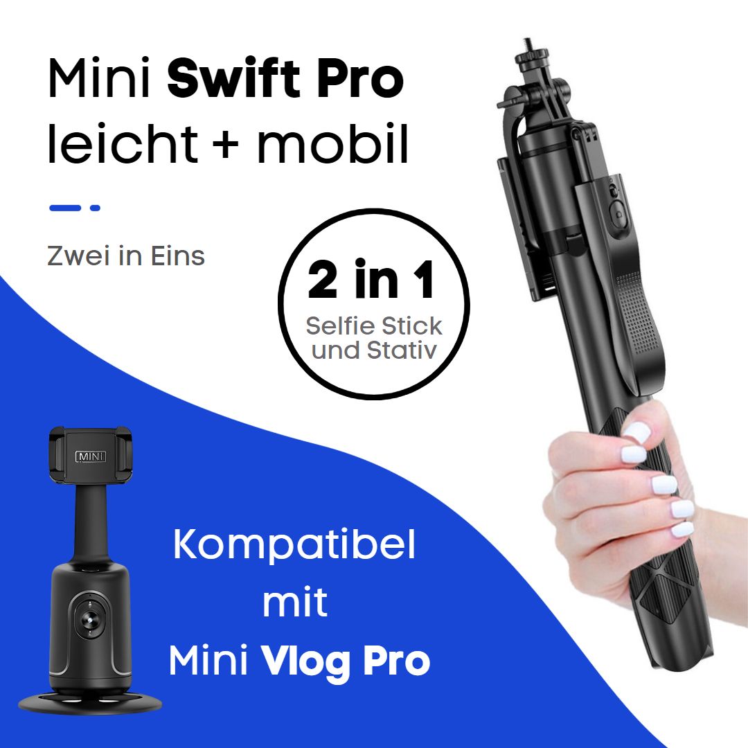 Mini Caption Pro Bundle | Mini Vlog und Swift Pro + GRATIS Licht + GRATIS Tiktok Fernbedienung + GRATIS E-book